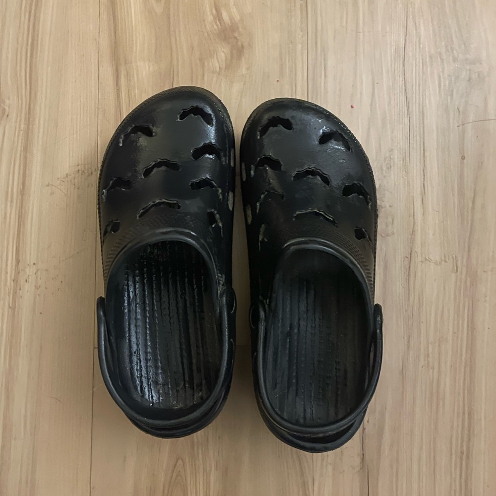 Black Goth Bat Slip On Clogs Size 7